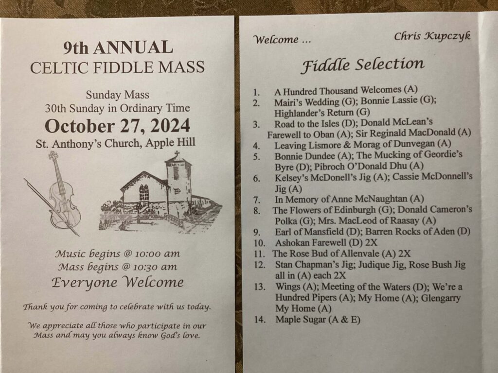 9th annual fiddle mass program